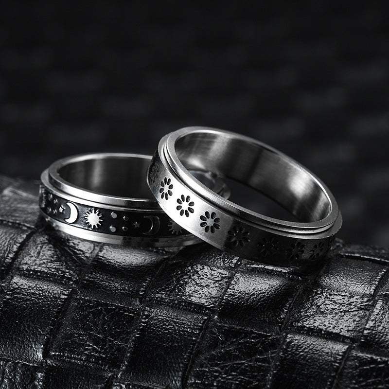 Moon Phase Fidget Spinner Ring
