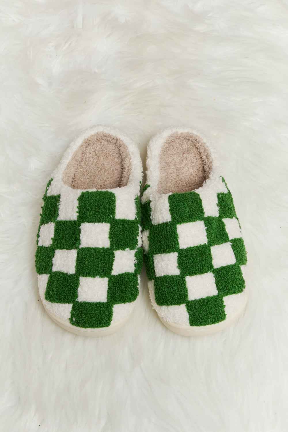 Checkered Print Slide Slippers