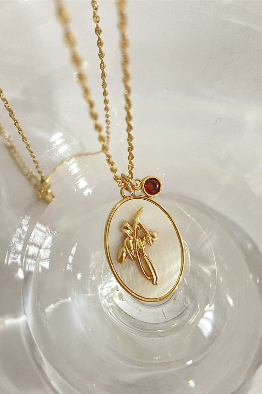 Birth Stone Flower Necklace
