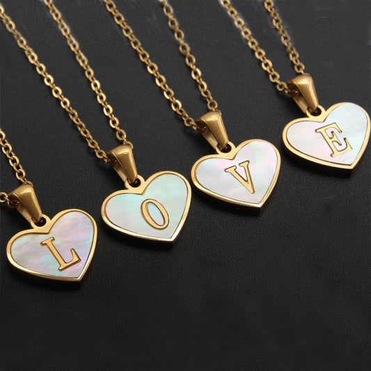 Initial Necklace Heart-Shaped