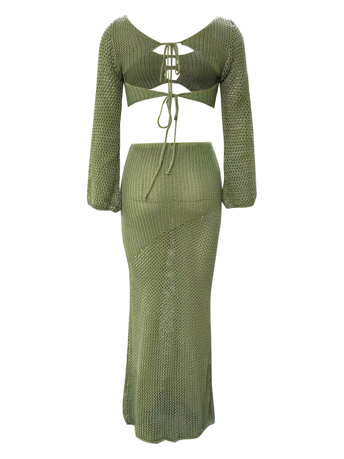 Long Sleeve Top and Skirt Vacay Cover Up Set